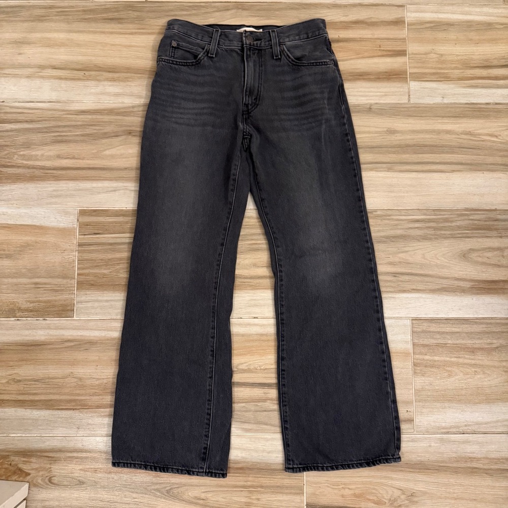 Levis 94 Baggy Bootcut Jeans Faded Black Denim W26 L31 Womens 26